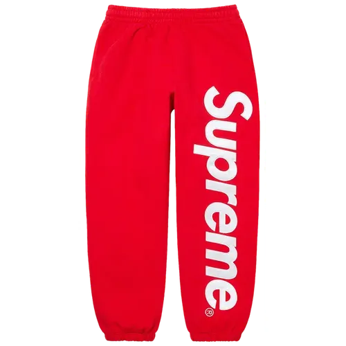 Supreme Satin Appliqué Sweatpant 'Red'