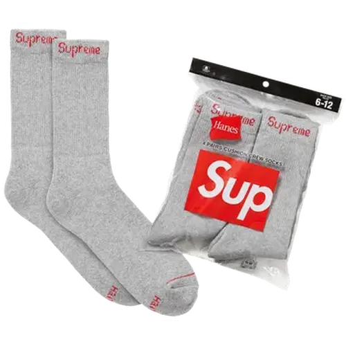 Supreme x Hanes Crew Socks (4Pack) 'Grey'