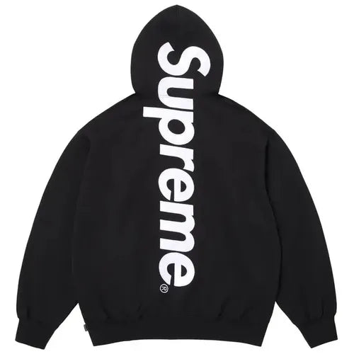 Supreme Satin Appliqué Hoodie 'Black'