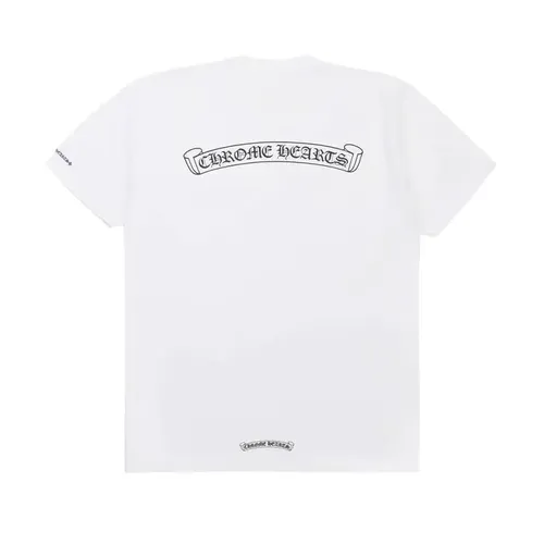 CHROME HEARTS SCROLL LOGO POCKET TEE WHITE