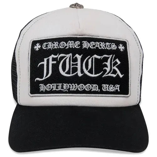 Chrome Hearts FUCK Hollywood Trucker Hat 'Black/White'