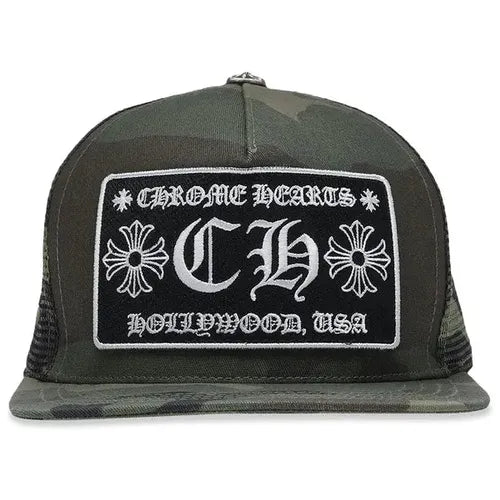 Chrome Hearts Hollywood Trucker Hat 'Green Camo'