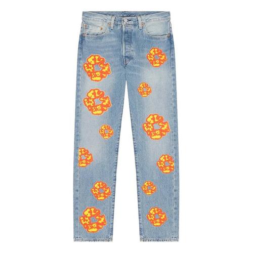 Denim Tears Offset Cotton Wreath Jeans Light Blue Wash