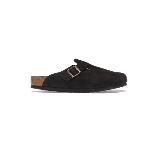 Birkenstock Boston Clogs Mocha Suede Soft Footbed
