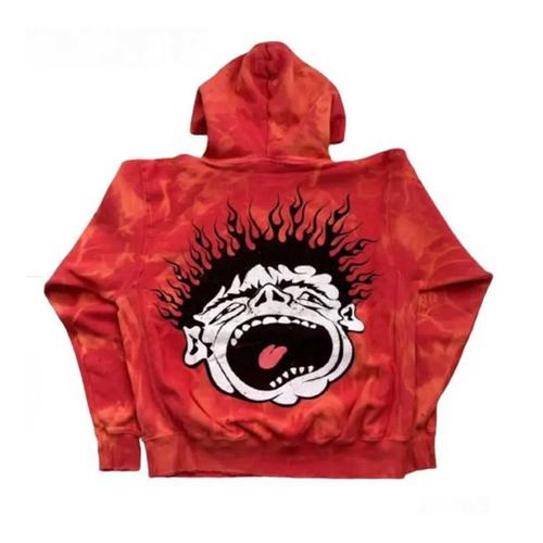 Hellstar *Unreleased* Records Tie Dye Red Hoodie