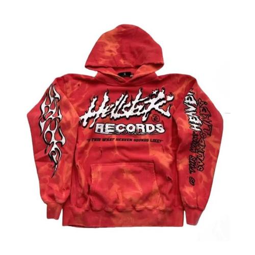 Hellstar *Unreleased* Records Tie Dye Red Hoodie