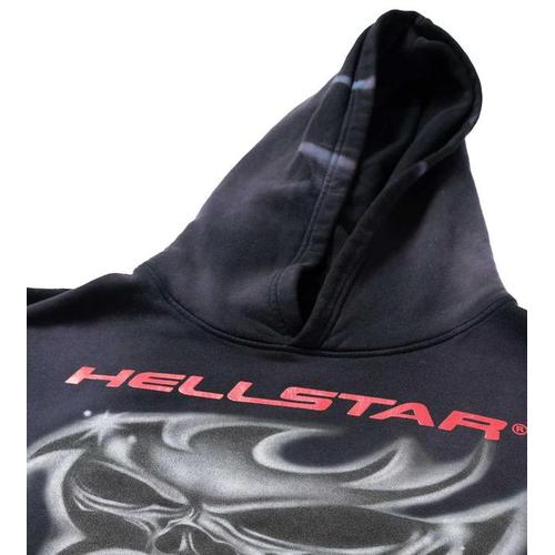 Hellstar Airbrushed Skull Hoodie Black