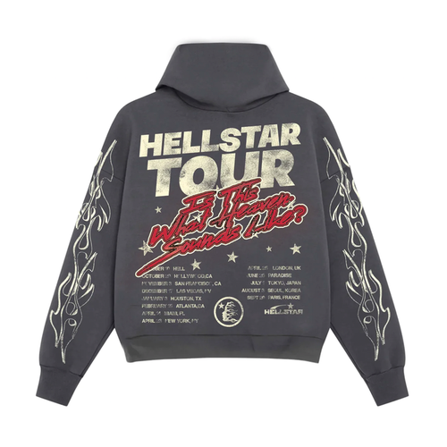 Hellstar Studios Records Tour Hoodie Faded Black
