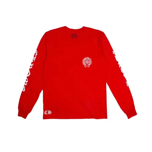 CHROME HEARTS RED SCROLL LOGO L/S TEE