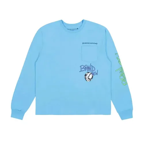 CHROME HEARTS MATTY BOY 'BRAIN NEW' LONG SLEEVE TEE BLUE