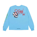 CHROME HEARTS MATTY BOY 'BRAIN NEW' LONG SLEEVE TEE BLUE