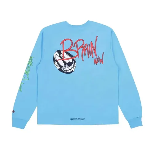 CHROME HEARTS MATTY BOY 'BRAIN NEW' LONG SLEEVE TEE BLUE