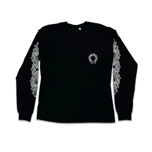 CHROME HEARTS BLACK HORSESHOE L/S TEE