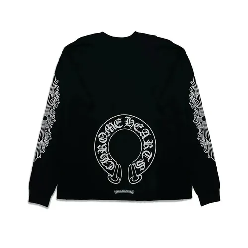 CHROME HEARTS BLACK HORSESHOE L/S TEE