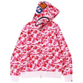 BAPE ABC Camo Shark Full Zip Hoodie 'Pink'