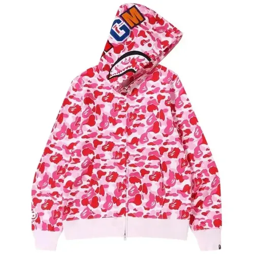 BAPE ABC Camo Shark Full Zip Hoodie 'Pink'