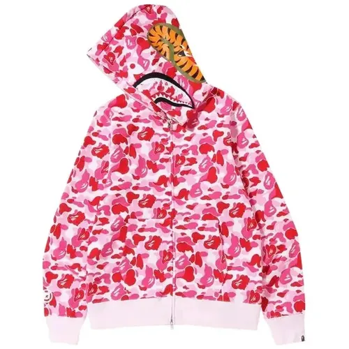 BAPE ABC Camo Shark Full Zip Hoodie 'Pink'