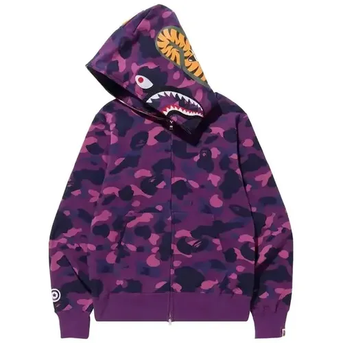 BAPE Color Camo Shark Full Zip Hoodie 'Purple'
