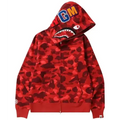 BAPE Color Camo Shark Full Zip Hoodie 'Red'