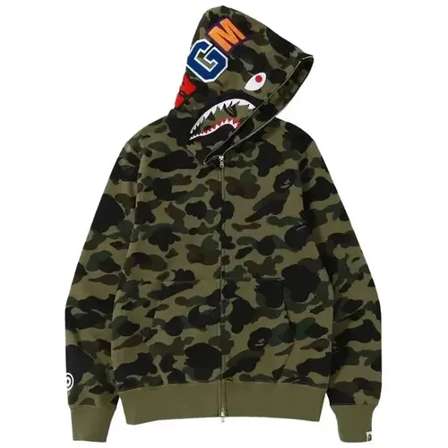 BAPE 1st Camo Shark Full Zip Hoodie 'Green'