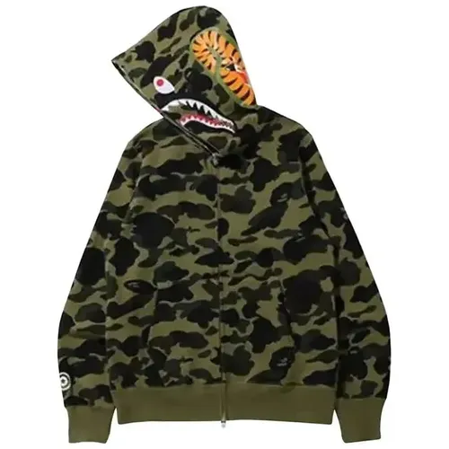 BAPE 1st Camo Shark Full Zip Hoodie 'Green'