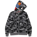 BAPE Grid Camo Shark Full Zip Hoodie 'Black'