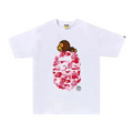 BAPE ABC Camo Milo On Big Ape Tee 'White/Pink'