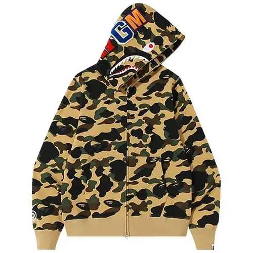 BAPE 1st Camo Shark Full Zip Hoodie 'Yellow'