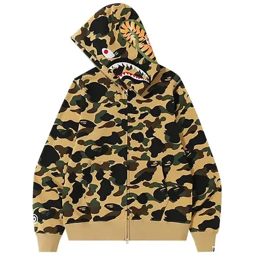BAPE 1st Camo Shark Full Zip Hoodie 'Yellow'