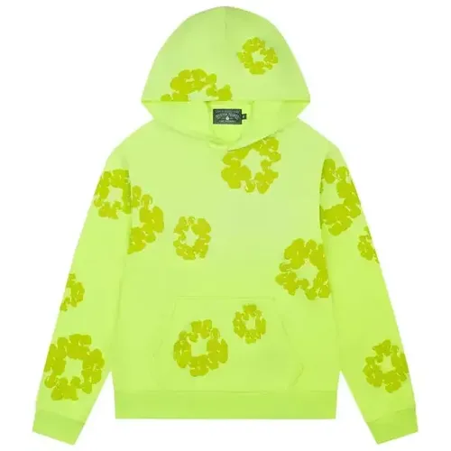 Denim Tears Mono Cotton Wreath Hoodie 'Neon Green'