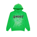 Sp5der Punk V2 Rhinestone Hoodie 'Bright Green'