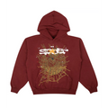 Sp5der Logo Hoodie Maroon