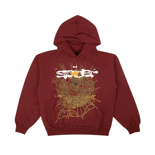 Sp5der Logo Hoodie Maroon