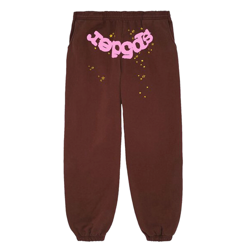 Sp5der Web Logo Sweatpants Brown