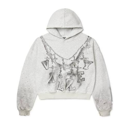 Vale Forever Distressed Chain Hoodie Heather Grey - Premium ...